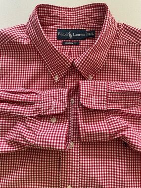 Ralph Lauren - all cotton gingham pattern button up shirt Size XXL